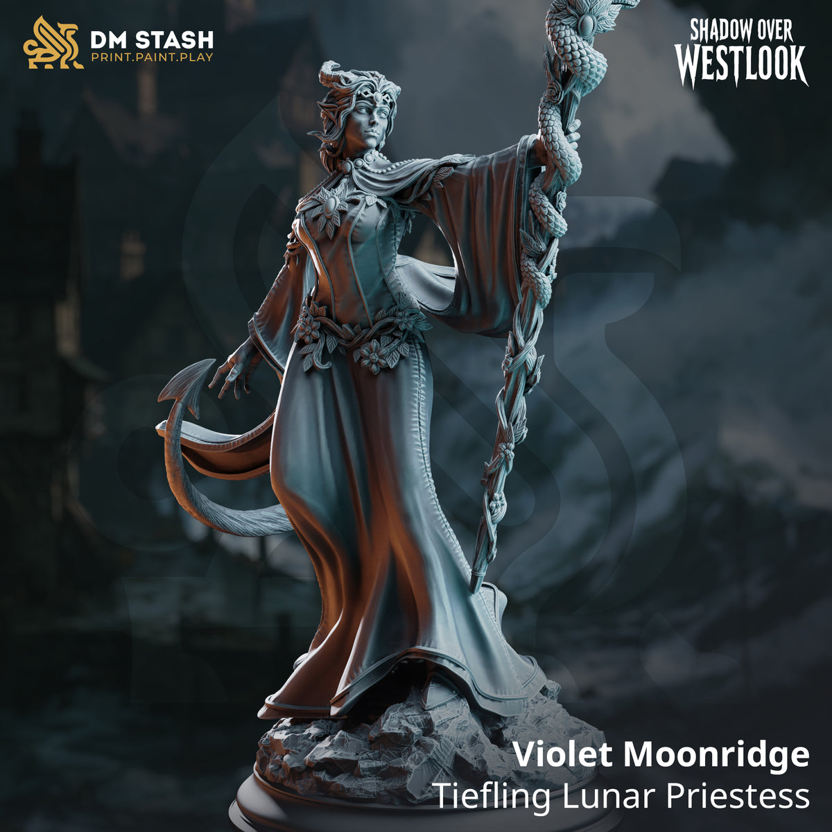 Violet Moonridge – Tiefling Lunar Priestess